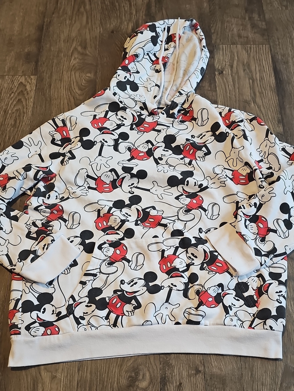 Disney Sweatshirt White Black  Red Mickey Mouse Allover Men Women Hoodie